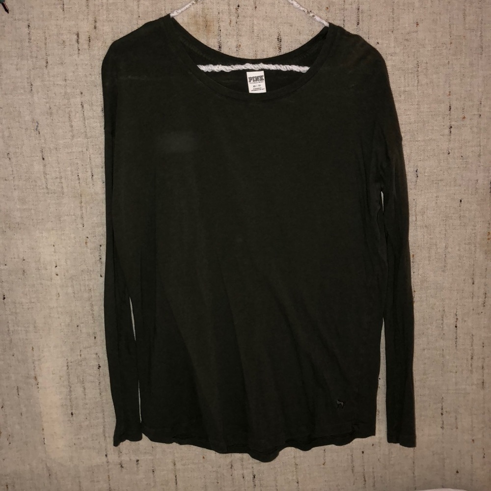 long sleeve olive green PINK shirt